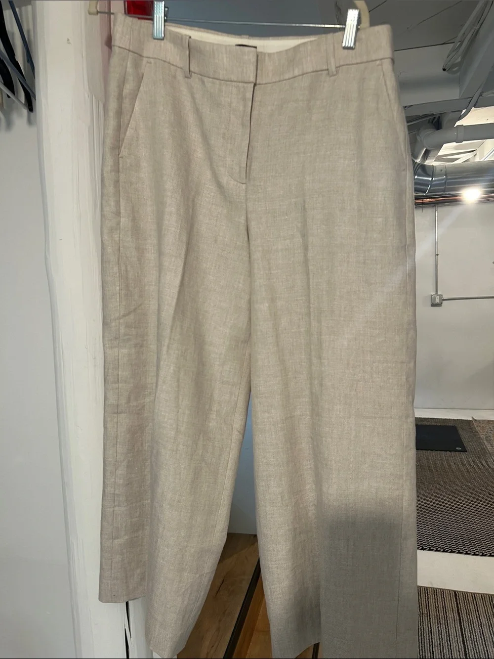 J. Crew Beige Linen Blend Trousers